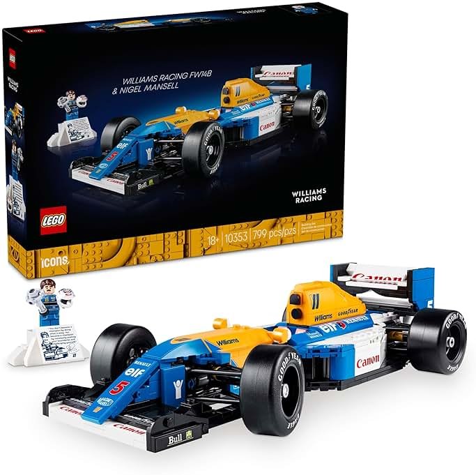 LEGO Icons Williams Racing FW14B & Nigel Mansell F1 Model Car Kit - Building Set for Adults, Ages 18+ - F1 DIY Craft for Display - Gifts for Birthdays - 10353 - Product Image