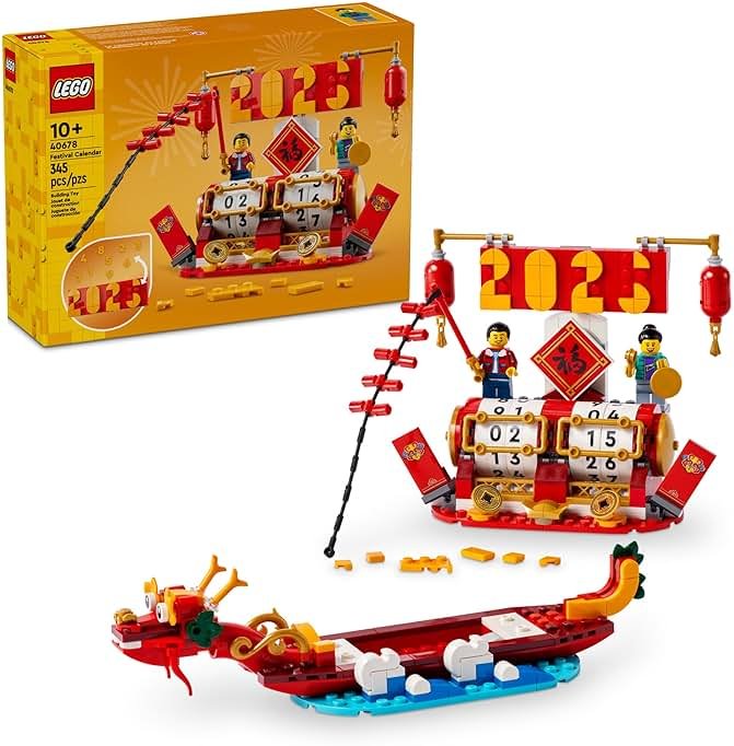 LEGO Festival Calendar - Lunar New Year Building Toy for Kids, Boys and Girls, Ages 10+ - Dragon Boat Festival Learning & Educational Toy - with Calendar for Holiday Decorations - 40678 - Product Image