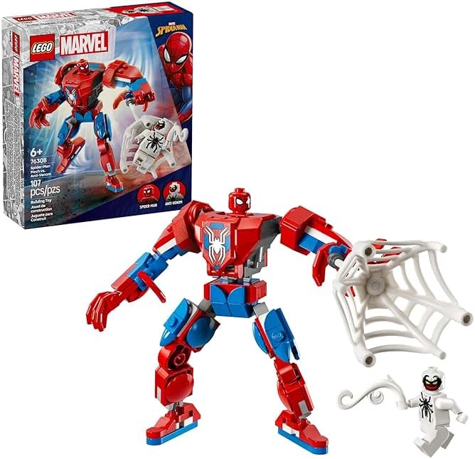 LEGO Marvel Spider-Man Mech vs. Anti-Venom Building Toy Set - Spider-Man Toy for Kids, Boys and Girls, Ages 6+ - Buildable Action Figure - Superhero Gift for Birthday - 76308 - Product Image