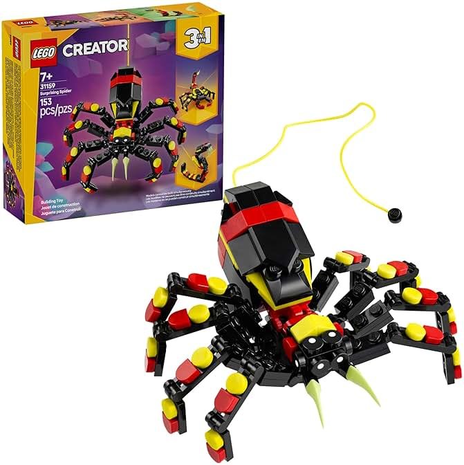 LEGO Creator 3 in 1 Wild Animals Surprising Spider Toy - Building Toy with 3 Build Options, Spider, Scorpion, or Snake - Animal Figures for Kids, Boys & Girls, Ages 7+ - Gift Idea for Birthday - 31159 - Product Image