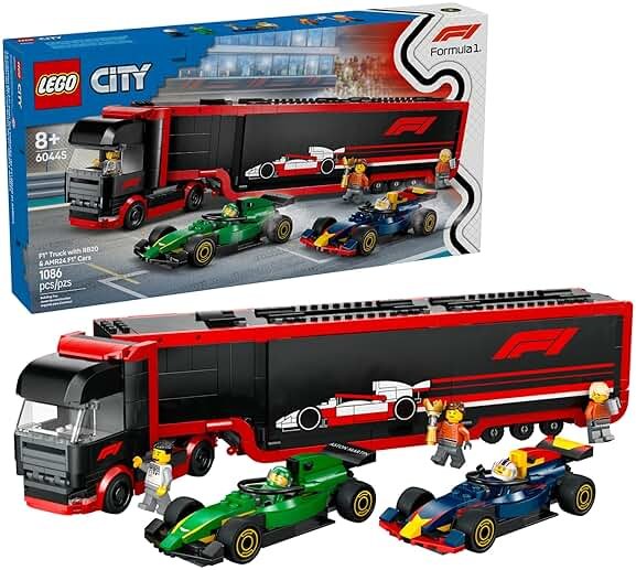 LEGO City F1 Truck with RB20 & AMR24 F1 Car Toys - Model Car Building Toy Set for Kids, Boys and Girls, Ages 8+ - Formula 1 Collectible for Fans - Gift Idea for Birthdays - 60445 - Product Image