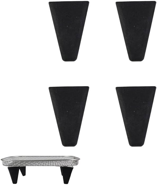 NentMent 4 Pack Dehydration Rack Heightening Feet Silicone Stand Cover Cap for Height Increasing Multi Layer Stackable Air Fryer Basket Tray Grilling Dehydrator Mesh Set with Triangle Foot - Product Image