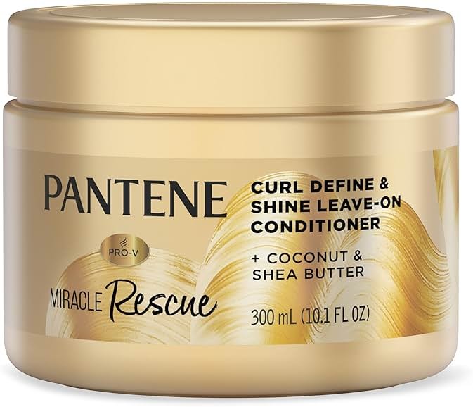 Pantene Miracle Rescue Curl Define & Shine Leave-On Conditioner, 10.1 FL OZ - Product Image