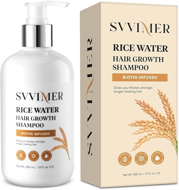 Svvimer Rice Water Hair Growth Shampoo - Thickening Shampoo with Biotin for Hair Loss and Thinning Hair - Product Image