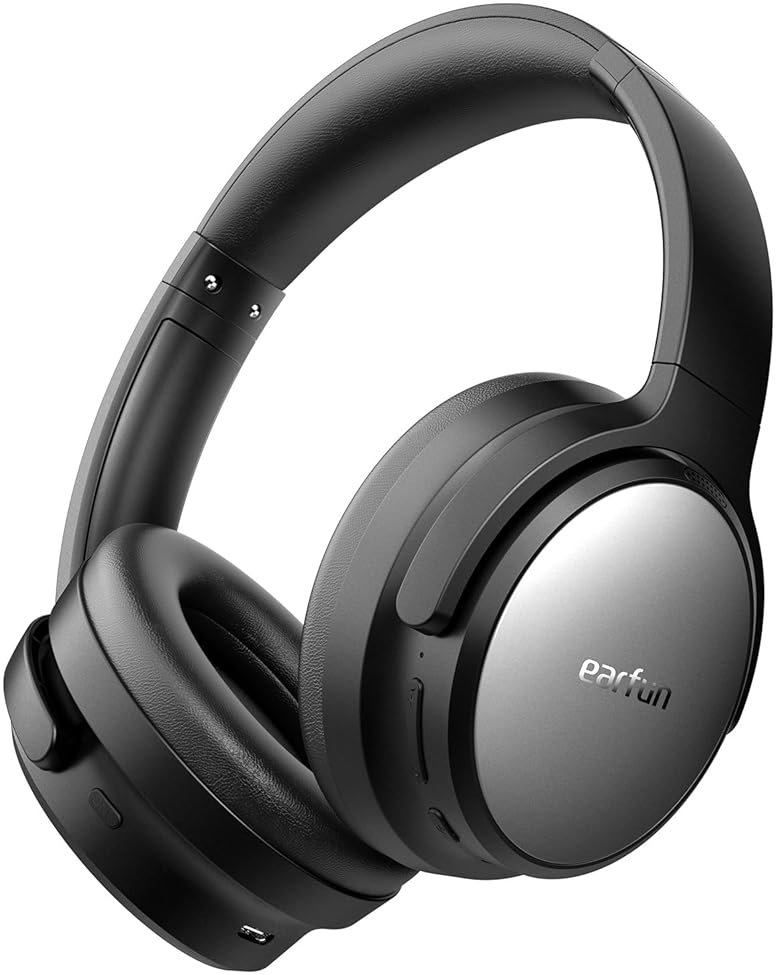 EarFun Tune Pro Active Noise Canceling Headphones, Wireless Bluetooth Headphones with 5 Mics, 120H Playtime, Bluetooth 5.4, Hi-Res Audio, Multipoint Connection, Custom EQ via App, Comfortable Fit - Product Image