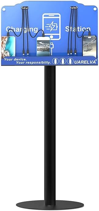 Floor Stand Cell Phone Charging Station for Multiple Device | 8 Charging Ports Charger Station | Compatible with Smartphone Tablets | Applicated for Library, School, Hotel, Shopping Malls, Airport - Product Image