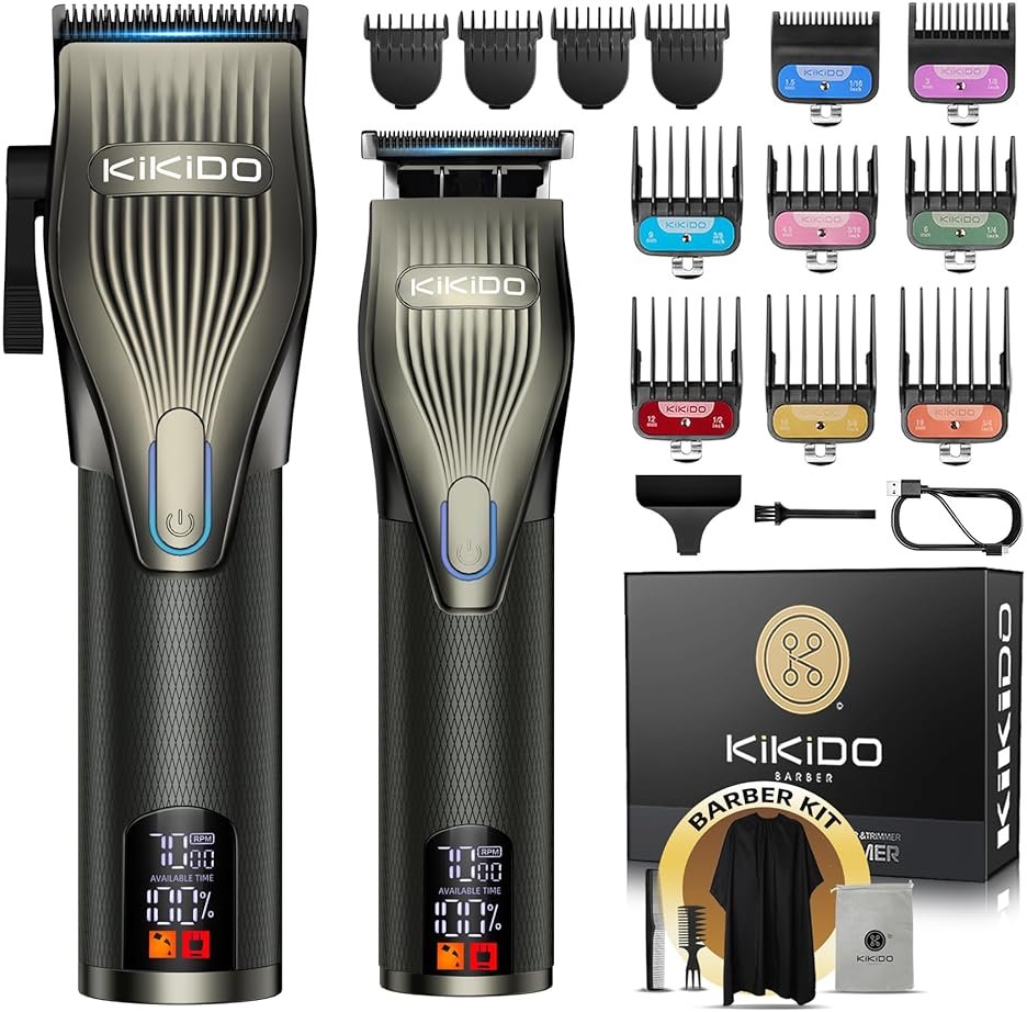 KIKIDO Professional Hair Clippers for Men,USB Rechargeable Hair Trimmer,Men's Grooming Kit for Hair, Face, Beard, for Barbers Shop & Home Use - Product Image