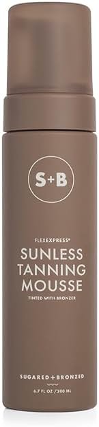SUGARED + BRONZED Sunless Tanning Mousse, Self Tanner for Body, FlexExpress Formula, Self Tanning Foam for a Natural Glow, Lightweight, Quick Dry Self Tan, Suitable for All Skin Types, Vegan, 6 Fl Oz - Product Image
