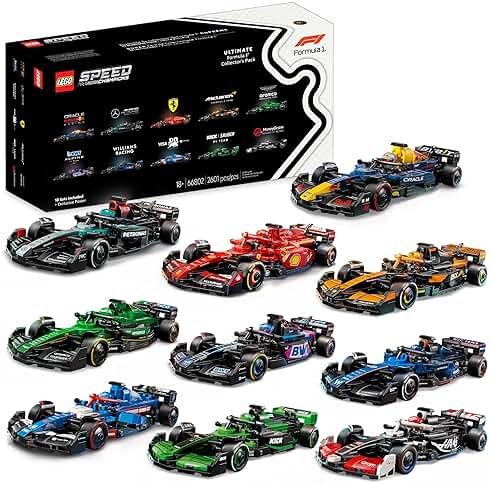 LEGO Speed Champions Ultimate Formula 1 Collector's Pack - Contains 10 Sets in 1 - Includes Exclusive Poster - Collectible F1 Model Car Kit - Gift for Race Car Fans - 66802 - Product Image