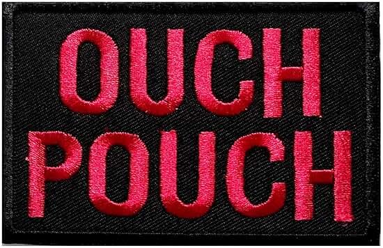 Ouch Pouch Embroidered Patch, Tactical Medical Morale Applique with Iron On Sew On, Red & Black Emblem for Backpacks, First Aid Kits, Vests, and Jackets - Product Image
