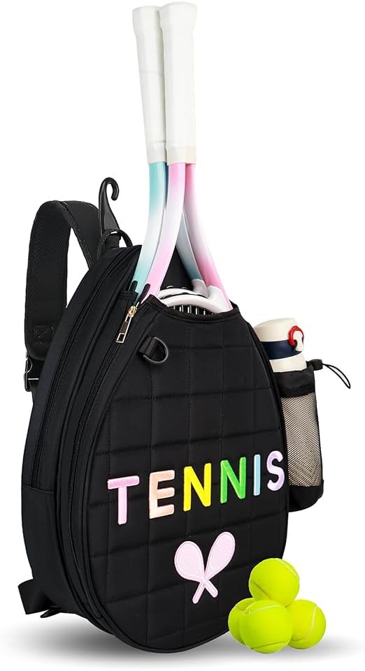 NZNDB Tennis Bags for Women Girl, Tennis Sling Crossbody Backpack, Water Resistant Tennis Bag for Pickleball, Tennis, Racketball - Product Image