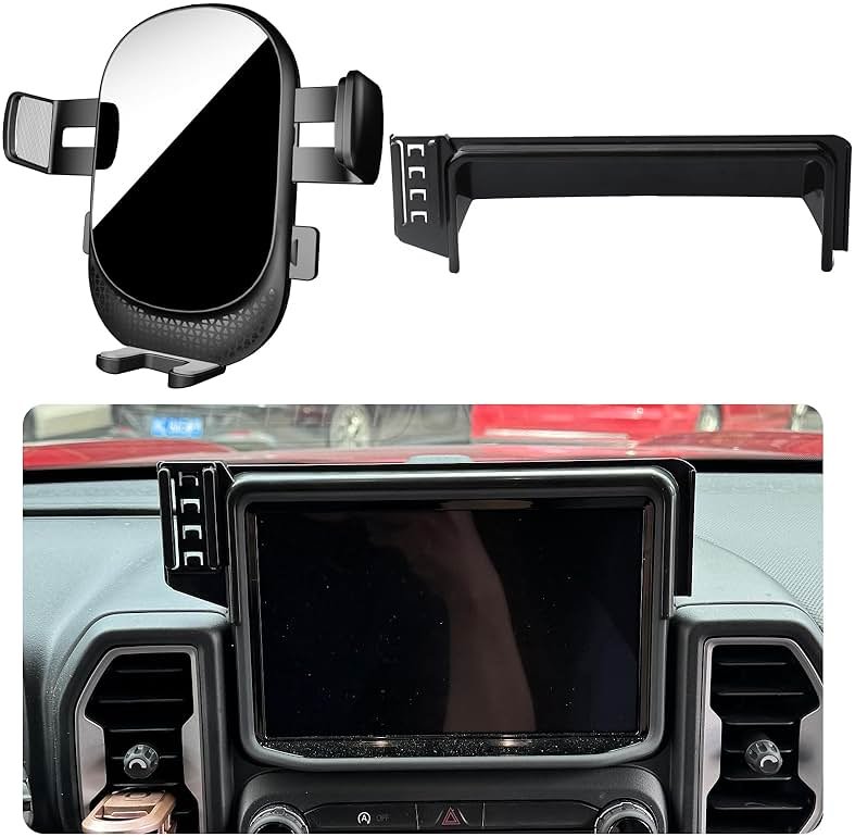 MikeHam Car Phone Holder for Ford Bronco Sport Auto Accessories [Only for 2021-2024 Bronco Sport] [Auto Lock Hands Free Cell Phone Mount Car fits for iPhone & All Smartphones] - Product Image