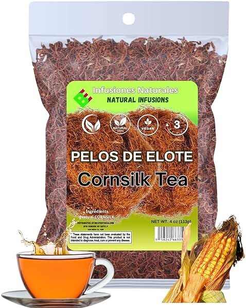 Barbas de Elote Herbal Tea (Cornsilk Tea) – 4 oz Loose Leaf – 100% All-Natural, Wildcrafted, Non-GMO, Gluten-Free – Authentic Mexican Herbal Tea – Preservative-Free – Imported from Mexico – By BexpertsUSA - Product Image