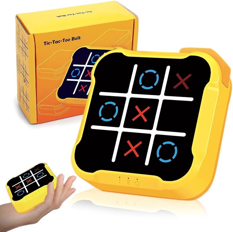 Tic Tac Toe Games for Kids: 4-in-1 Portable Sensory Puzzle Game - 6 7 8 9 10 11 12 Years Old Kids Electronic Toy for Travel Home School - Christmas Birthday Gift for Boys Girls - Product Image