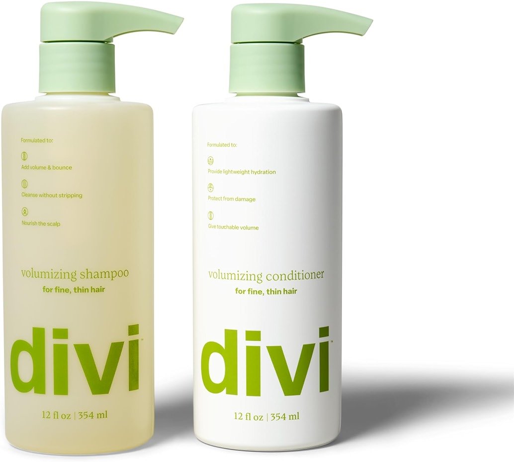 Divi Shampoo and Conditioner Set for Women and Men - Hair Care Duo for All Hair Types, Adds Volume, Lift, and Bounce, Strengthens and Nourishes Hair - Full Size, 2 x 12 Fl Oz - Product Image
