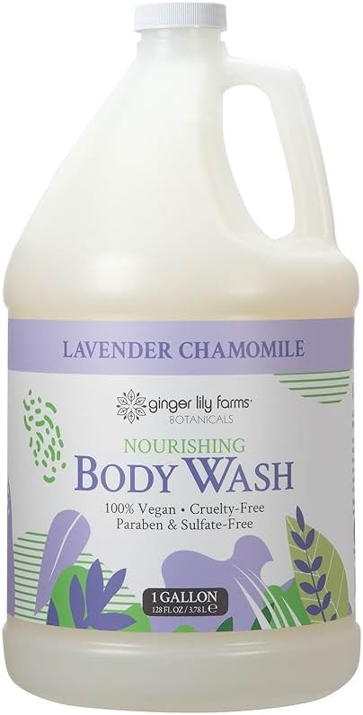 Ginger Lily Farms Botanicals Nourishing Body Wash, 100% Vegan & Cruelty-Free, Bath & Shower Gel for Men and Women, Lavender Chamomile Scent, 1 Gallon Refill (128 fl oz) - Product Image
