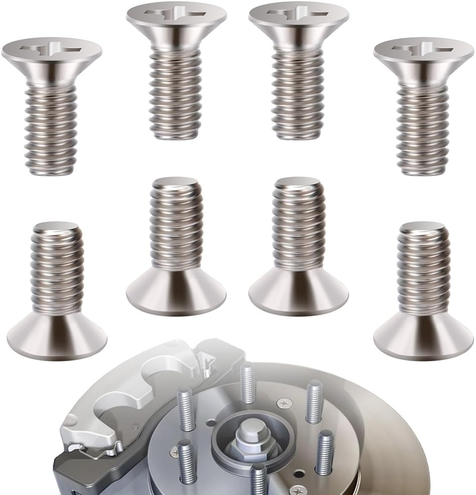 8 PCS Stainless Steel Brake Disc Rotor Screws, Brake Disc Rotor Screws for Front and Rear, 93600-06014-0H, Disc Brake Fixing Screw Compatible with Honda, Acura, Hyundai and Kia Models - Product Image