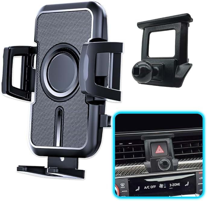 JOCUNDLY WAAPAK Car Phone Holder Mount 2009-2025 Audi A4 A5 S4 S5 RS4 RS5 Allroad Auto Accessories Interior Decoration Smartphone Thick Case Cradles Navigation Bracket iPhone (Audi-A4-17-25) - Product Image
