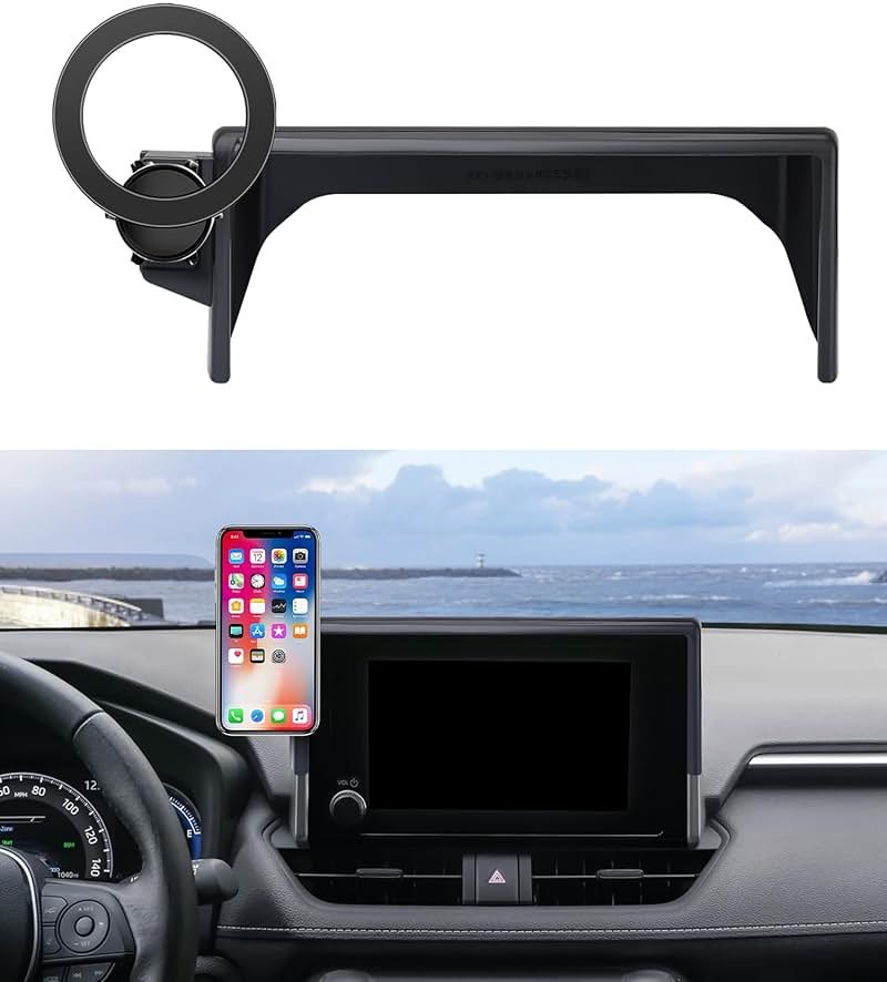 MaserWeller Car Phone Mount for Toyota RAV4 2019-2025 Accessories 7/8-inch | Touch Screen Fixed Clip Magnetic Cell Phone Holder Compatible with MagSafe, Vehicle Specific Fit Mobile navigation bracket - Product Image