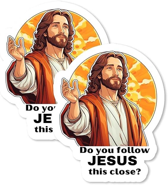 Do You Follow Jesus This Close Magnet 4 Inch 2-Pack Christian – Strong Vinyl Decorative Magnets for Fridge Locker Kitchen Office – Cute Fun Aesthetic Cool Durable & Long-Lasting Souvenir Id44999 - Product Image