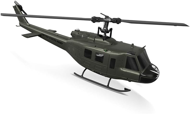 Carmanon UH-1 RC Helicopter - Huey Collectable Remote Control Helicopter with Auto-Hover for Adults, Beginners, 1/27 Scale, 2 Batteries - Product Image