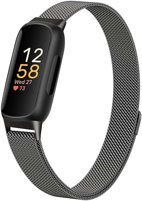 JKD Metal Bands Compatible with Fitbit Inspire 3 Bands for Women Men, Soft Stainless Steel Band Mesh Loop Strap Replacement Magnetic Wristband Accessories for Fitbit Inspire 3 Fitness Tracker - Product Image
