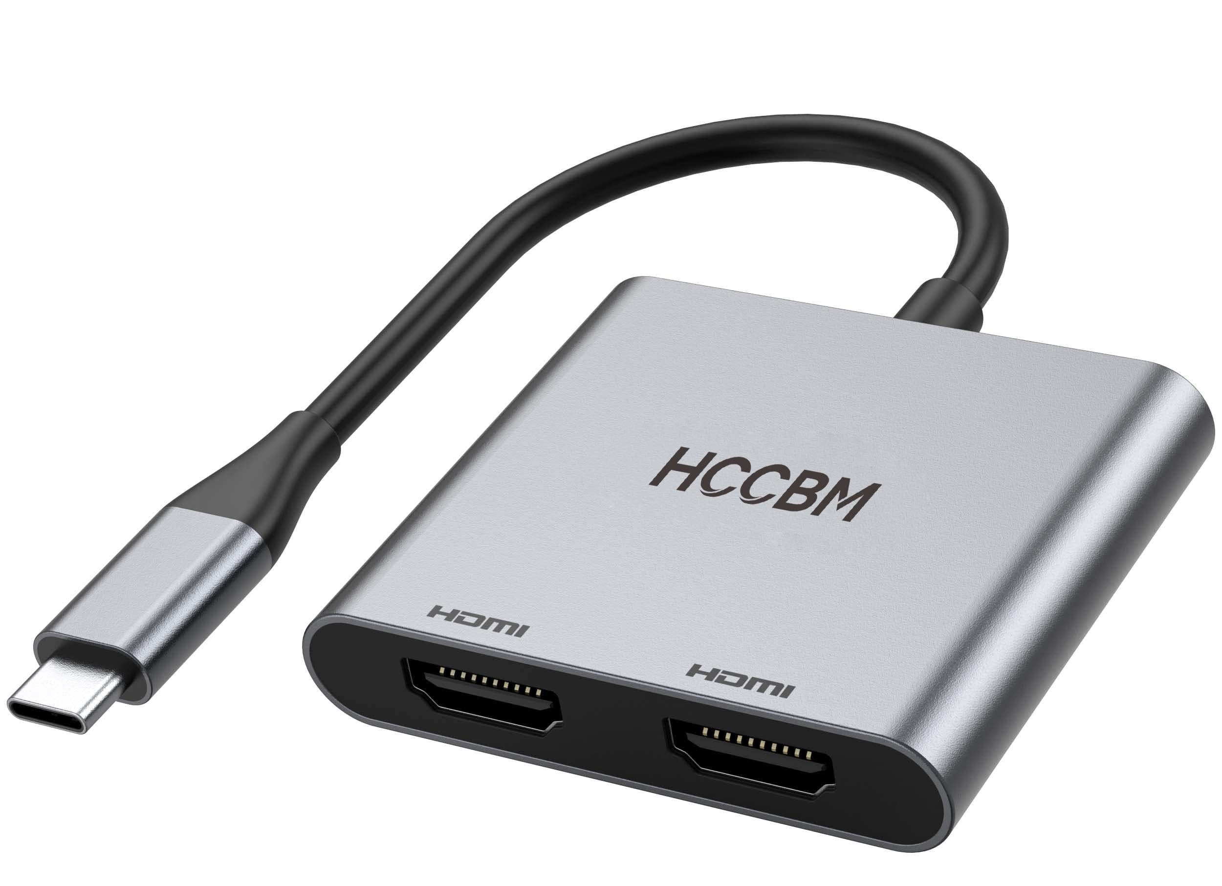 USB C to Dual HDMI Adapter, Dual Monitors Adapter USB C Hub with 2 HDMI Docking Station 4K @60hz for Laptop HP Dell Surface Thinkpad… - Product Image