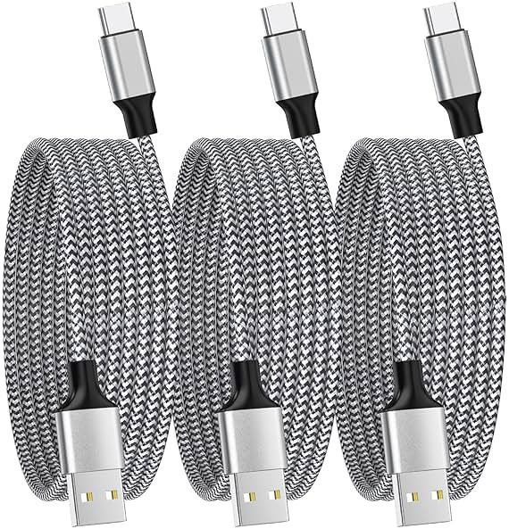 [Apple MFi Certified] iPhone 17 Charger Fast Charging CarPlay Cable, 3 Pack 6ft 3A Fast Charging USB to USB-C Nylon Braided Type-C Data Sync Transfer Cord for iPhone 17/Air/16/15 Galaxy Pixel Airpods - Product Image