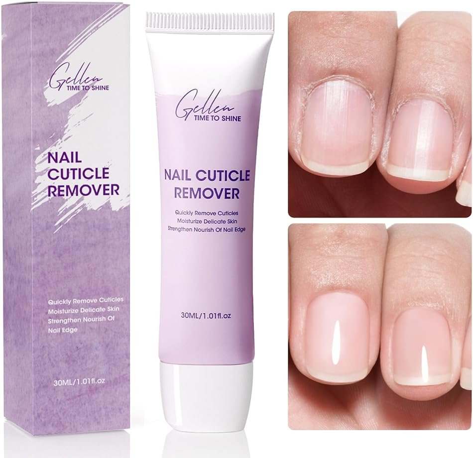 GELLEN Cuticle Remover Instant Nail Cuticle Softener with Shea Butter Moisturizing Professional Cuticle Cream Removes Dry Dead Skin Overgrown Cuticles Nail Care Treatment Supplies - Product Image