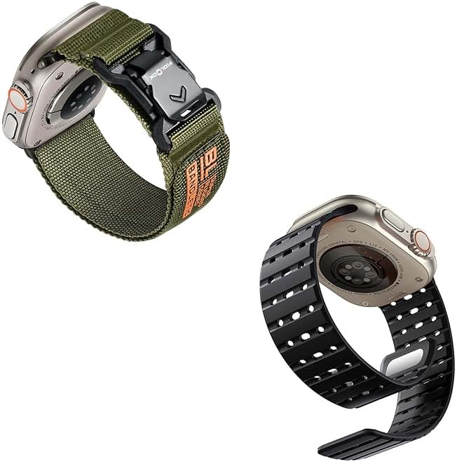 Bandletic Fidlock R-Nylon Magnetic Band + R-Lite Fit Magnetic Band Compatible with Apple Watch Ultra 2/Ultra (49mm, 46mm, 45mm, 44mm, 42mm, 41mm, 40mm) - Product Image