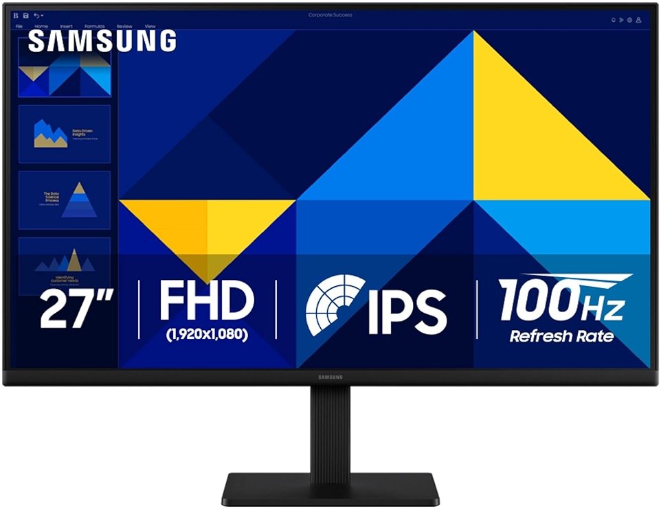 Samsung 27" (S30GD) Essential Monitor with IPS Panel and Tilt Only Stand, 100Hz Refresh Rate, Ergonomic Design, Advanced Eye Care, Game Mode, LS27D304GANXZA - Product Image