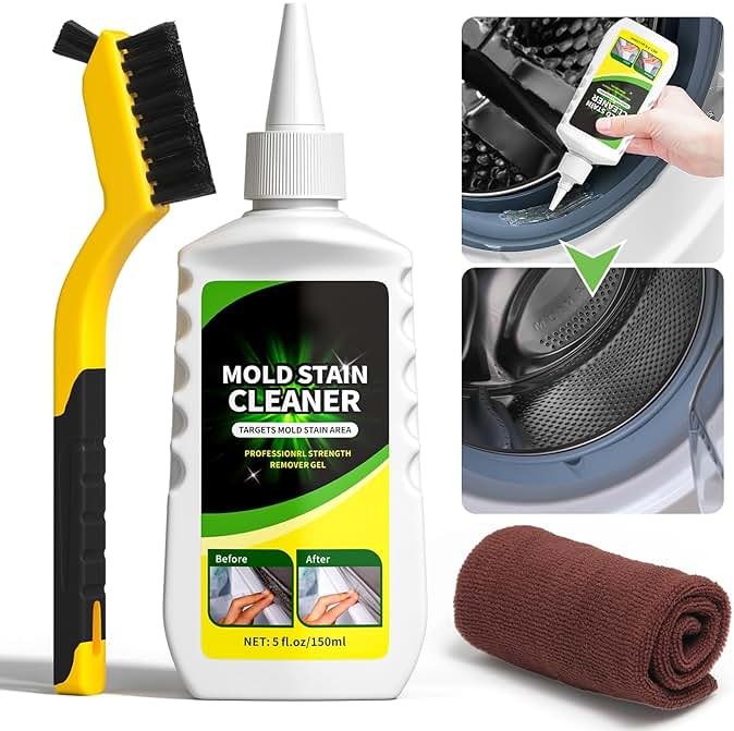 Home Remover Gel, Household Washing Machine Cleaner for Front Loader Washing Machine Seal with Brush and Towel for Bathroom, Refrigerator Sealant, Wall, Tile Grout, Kitchen - Product Image
