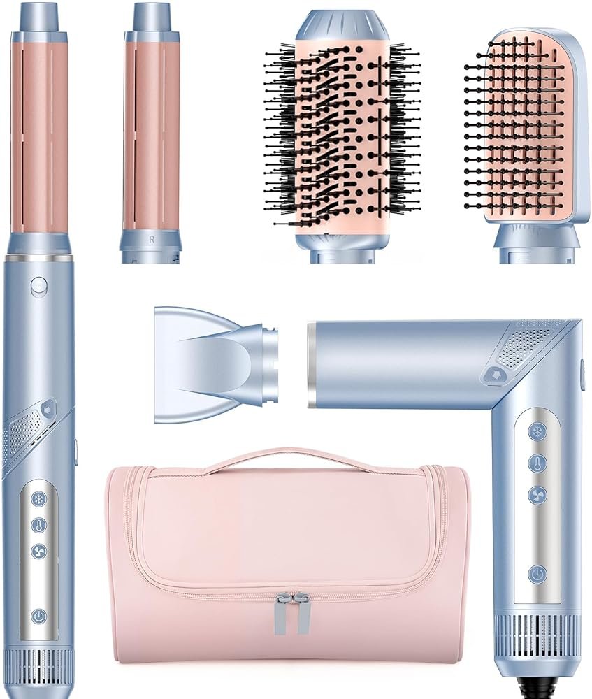 Hair Dryer Brush, 5-in-1 Professional Hot Air Styler with Travel Bag - Product Image
