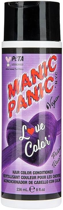 MANIC PANIC Medium Deep Violet Color Depositing Conditioner - Love Color Hair Conditioner Keeps Hair Vibrant, Nourished & Refreshed - Formulated with Shea Butter & Quinoa - Purple Rose (8oz) - Product Image