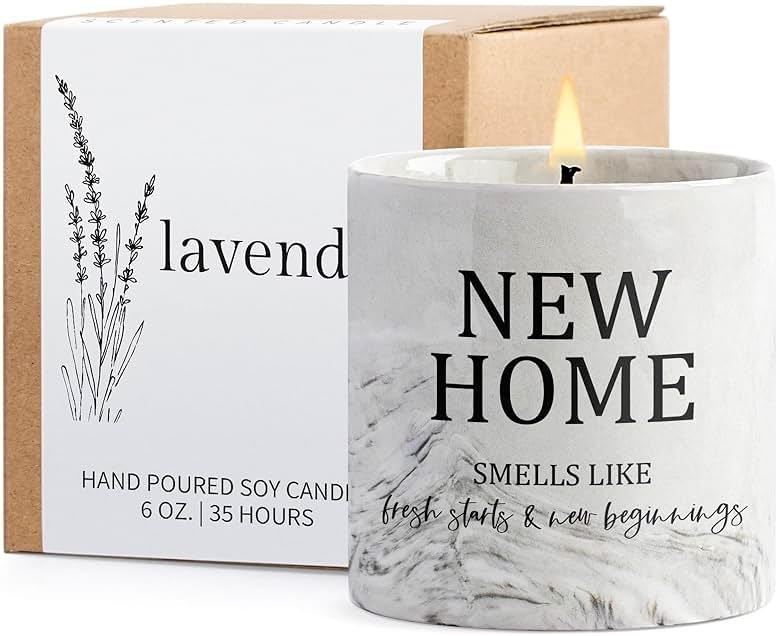 Housewarming Gifts New Home Candle for New Homeowners First Apartment Gifts New House Gift House Warming Candle for Women Men Best Friends Lavender Candles - Product Image
