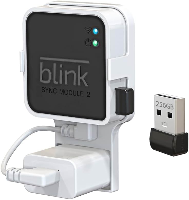 256GB USB Flash Drive with Outlet Wall Mount for Blink Sync Module 2, Space-Saving Mount Bracket Holder for Blink Outdoor/Indoor Security System (Sync Module 2 is NOT Included),1Pack - Product Image