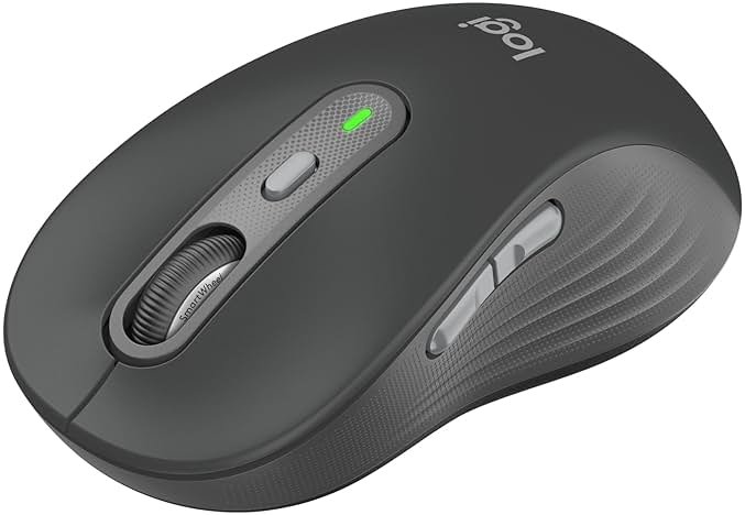 Logitech Signature Plus M750 L Wireless Mouse - for Large Hands, SmartWheel, Bluetooth, Multi Device, 24-Month Battery, Silent Clicks, Customizable Side Buttons, Contoured Shape - Graphite - Product Image