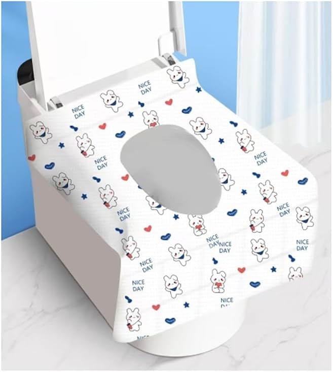 Disposable toilet seat cover,30 Pack of oversized waterproof toilet seat paper, suitable for children and adults, potty training, travel, public toilets, aircraft - Product Image