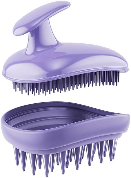 Rebex 2-in-1 Scalp Massager Shampoo Brush,Scalp Scrubber, Exfoliator Brush for Removing Dandruff & Hair Growth,Detangling Scrubber for Wet or Dry Hair - for All Hair Types(Purple) - Product Image
