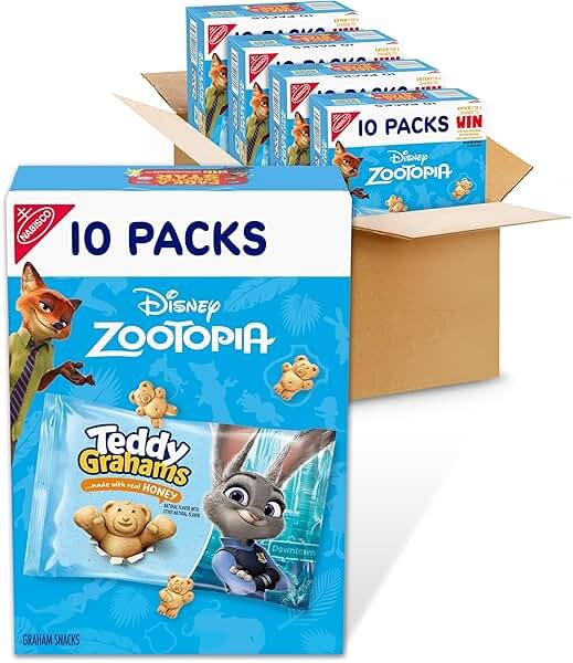 TEDDY GRAHAMS Honey Graham Snacks, 40 Kids Snack Packs (4 Boxes) - Product Image