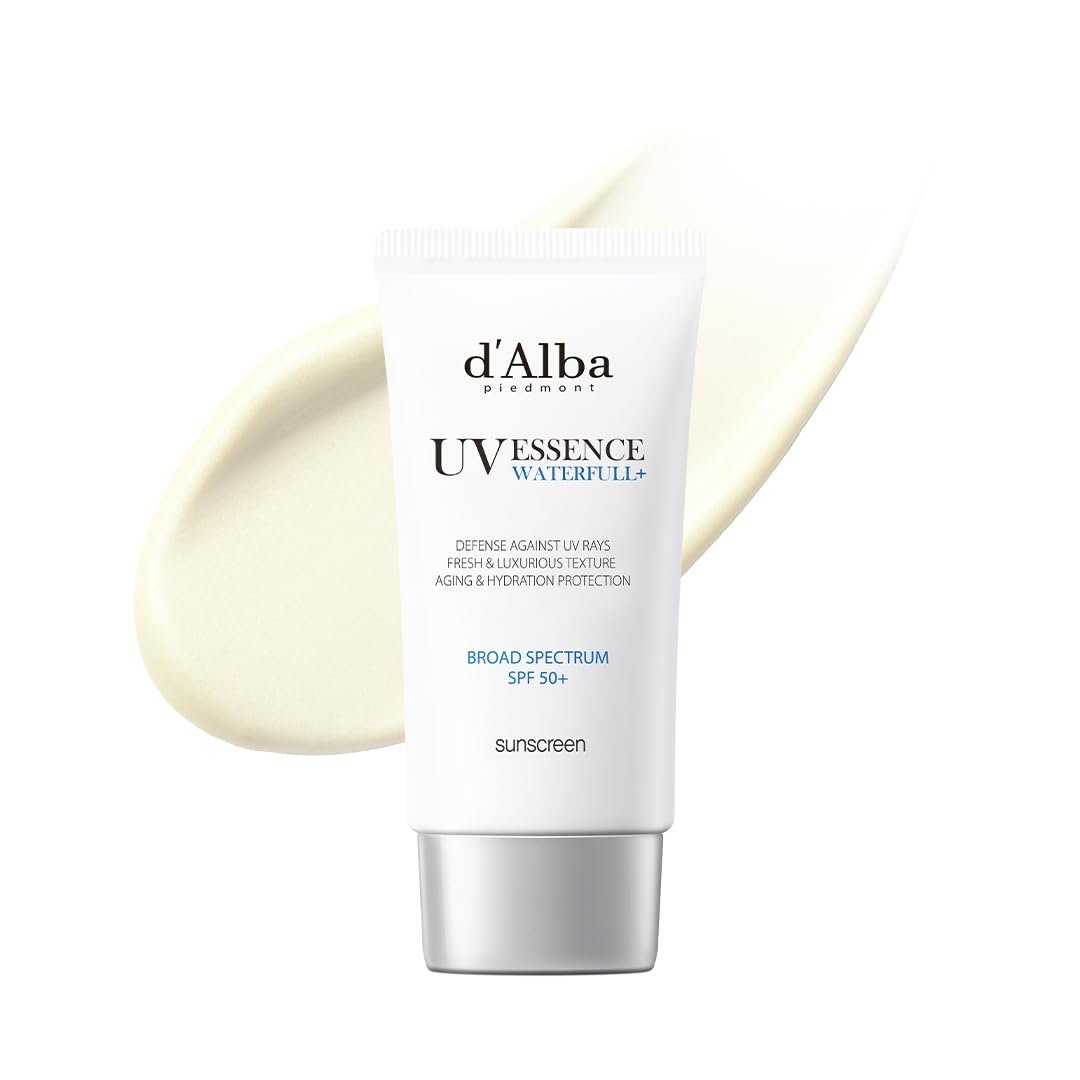 d'alba Piedmont Italian White Truffle Waterfull Essence Sunscreen, Vegan Skincare, Lightweight Sunscreen with BROAD SPECTRUM SPF 50+, Glowy, Safe for all Skin Types, Korean Skin Care (1.69 fl. oz) - Product Image