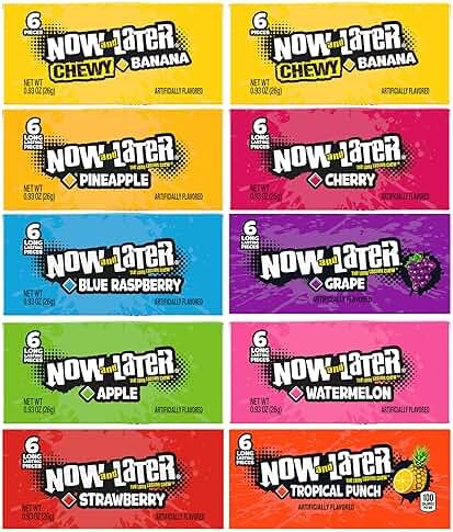 Now & Later Taffy Candy, 10 Fruit Flavors, Individually Wrapped Taffy Candy - Product Image