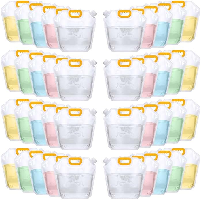 Jingmore 1.3 Gallon Collapsible Water Storage Bag Emergency Jug Container Clear Plastic Water Bladder for Outdoor Sport Camping Hiking No Leak, Freezable, Odorless, Flat Folding - Product Image
