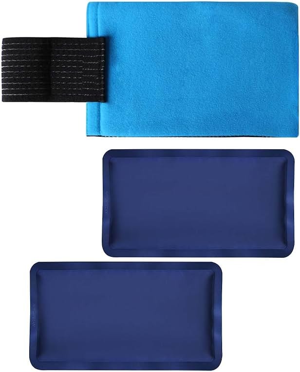 Reusable Hot Cold Gel Packs 3 Piece Set, Adjustable Flexible Gel Wraps, Soft Compress Pads for Knees, Back, Shoulders, Arms and Legs - Product Image