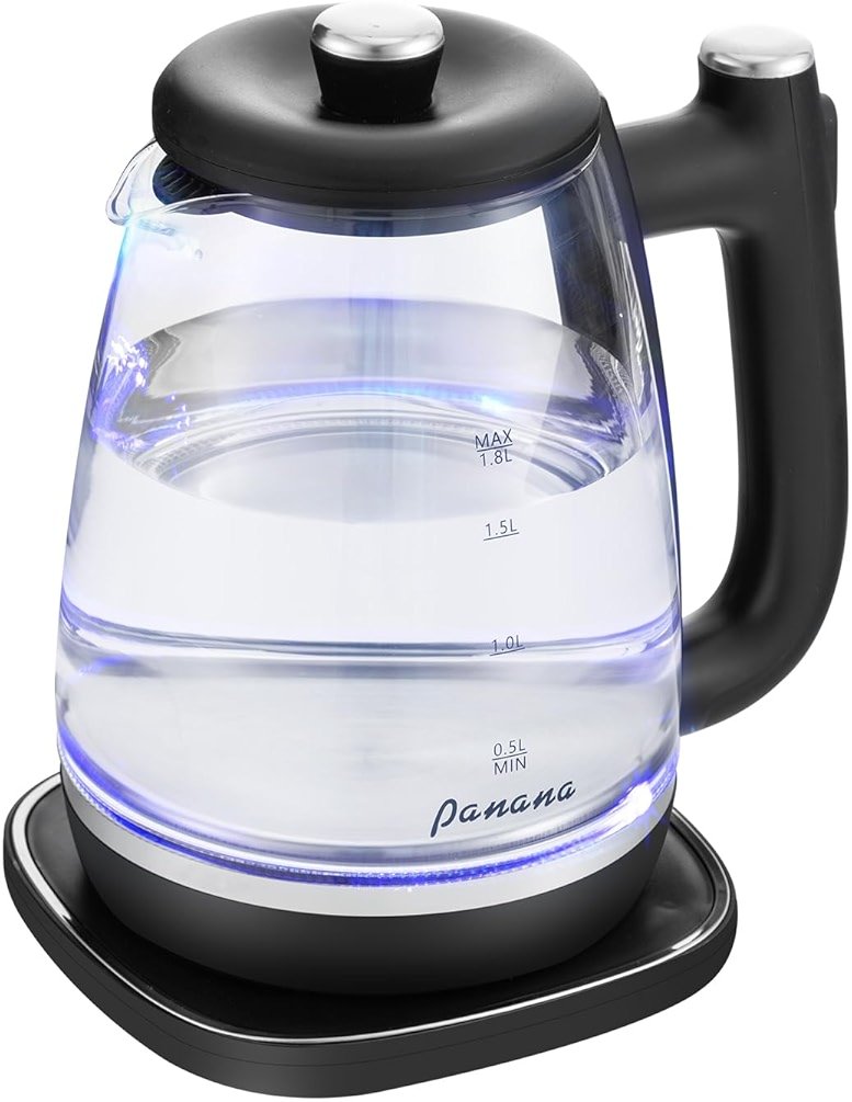 Panana Electric Kettle, Tea Kettle Pot, 1.8L, 1200W, Removable Stainless Steel Inner Lid for Easy Cleaning, Hot Water Kettle Teapot Boiler, Automatic Shut Off, BPA-Free - Product Image
