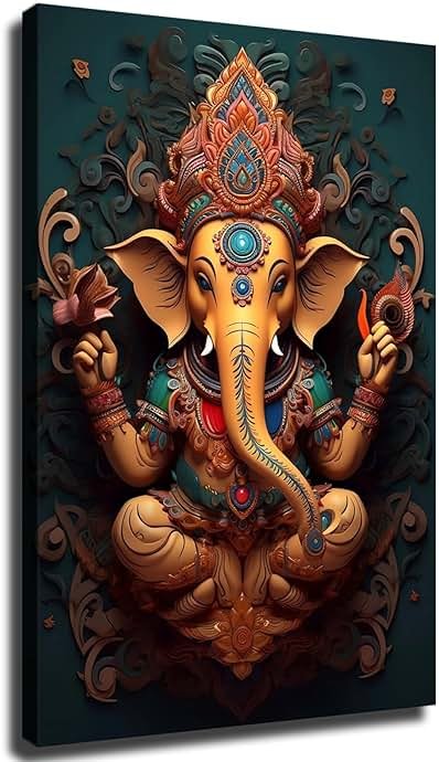 cjkhgdoi Ganesh Wall Art, Hindu Wall Decor, Panoramic Ganesh Wall Decor For Living Room Poster Ready To Hang (Unframed,24×36 inch) - Product Image