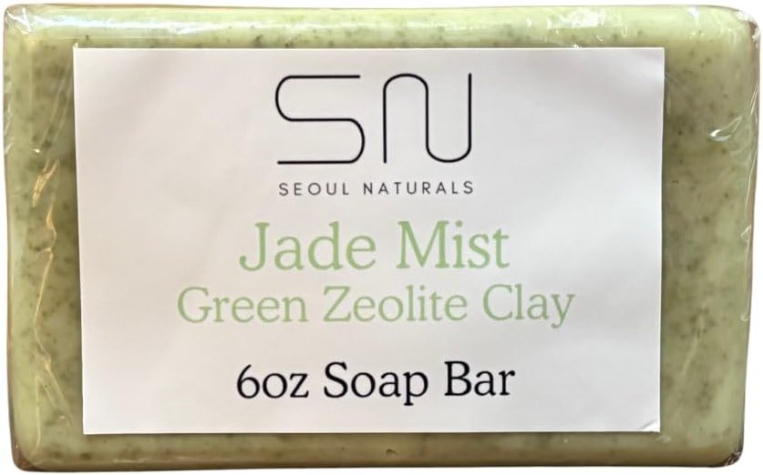 Seoul Naturals Jade Mist Green Zeolite Clay Soap with Mint, Tea Tree and Lemongrass for Nourishing, Deep Cleansing and Aromatherapy, k beauty inspired, 6 oz - Product Image