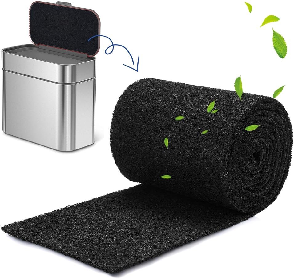 Reallnaive Square Compost Bin Charcoal Filters 78.7 x 5.5 Inch, Activated Carbon Filter Sheet Thickening Trimmable for Compost Bucket Compost Pail Countertop Recycle Bin - Product Image