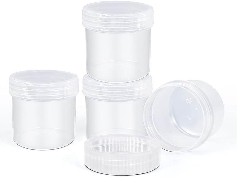 UMETASS TSA Approved Wide Mouth Travel Size Containers, PP Clear Leak Proof Travel Plastic Jars with Lids for Creams Lotion Cosmetic, Jewelry Beads, Sample, Small Items Storage (1.7 oz, 4 Pcs) - Product Image