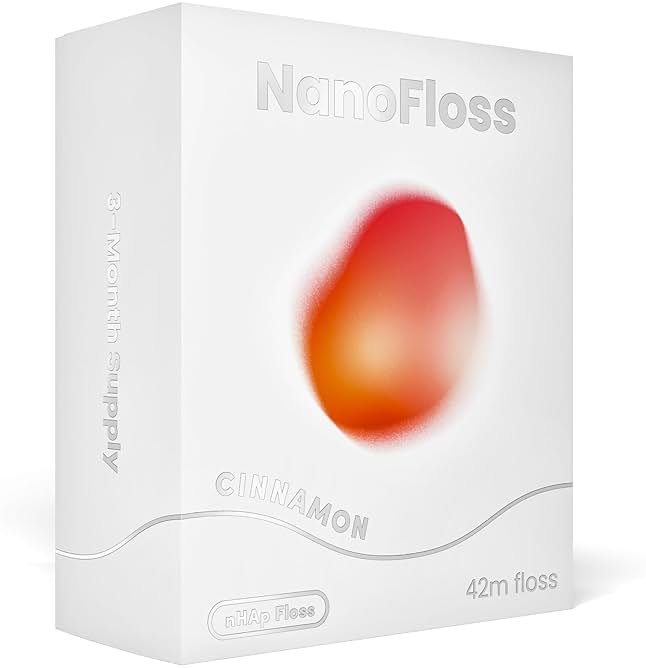 Something Nice NanoFloss Threader for Teeth, Vegan Dental Floss Thread, nHAP1000D Polyester Fiber Waxed with Nano Hydroxyapatite for Enamel Care Kid Friendly, Cinnamon Flavored, 42M - Product Image